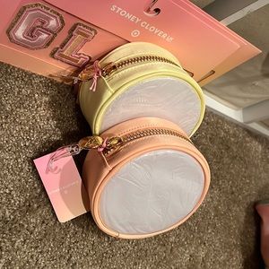 (2) round mini pouches: yellow and orange